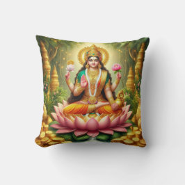 Cojín Decorativo Diosa hindú Lakshmi / Laxmi Pillow con diseño Om