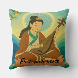 Cojín Decorativo Diosa japonesa estética de época personalizadoIlus