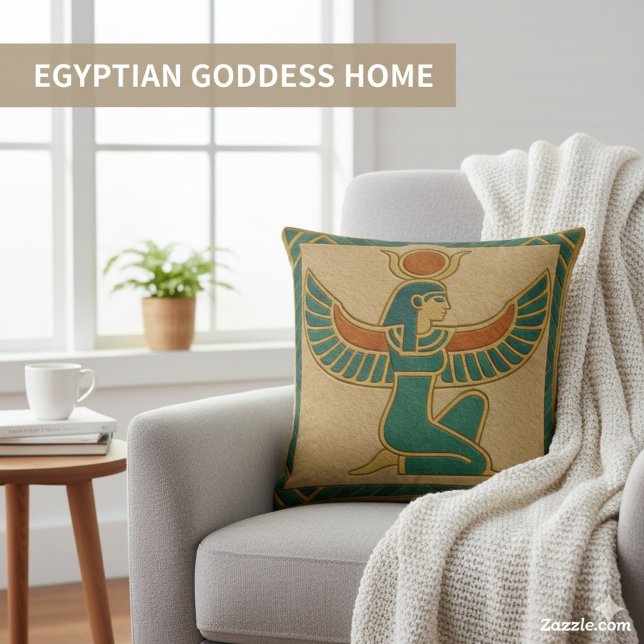 Cojín Decorativo Diosa sagrada de Isis Dorada Pillow (Subido por el creador)