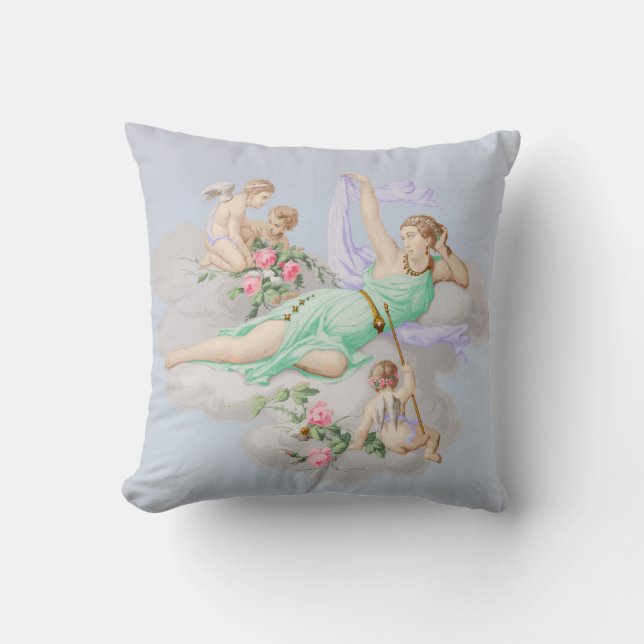 Cojín Decorativo Diosa y querubines (Anverso)
