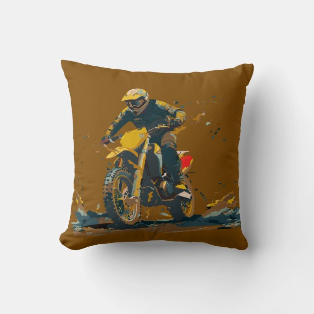Cojín Decorativo Dirt Bike Graphic Throw Pillow (Anverso)