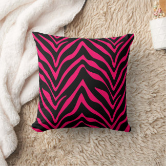 Cojín Decorativo Diseñador de impresión de cebra rosa caliente Jumb