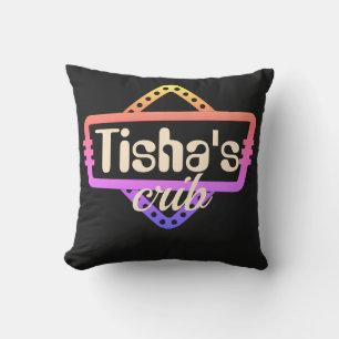 Cojín Decorativo Diseñador de señas de estilo neón vintage retro pe
