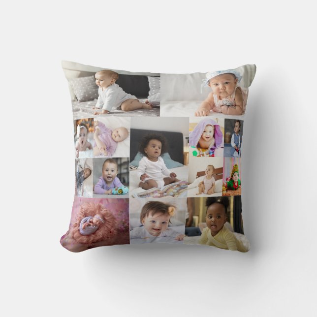 Cojín Decorativo Diseñar su propio Collage de fotos de 14 (Anverso)