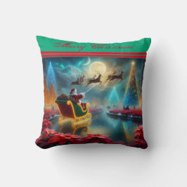 Cojín Decorativo Diseñe su Navidad personalizada impresa