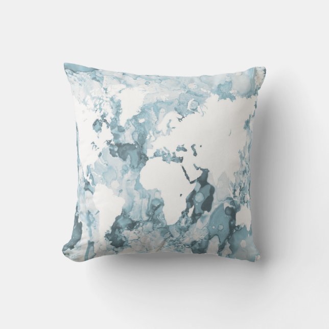 Cojín Decorativo Diseño 103 Mapa mundial (Anverso)