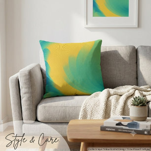 Cojín Decorativo Diseño Abstracto Amarillo Único