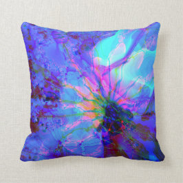 Cojín Decorativo Diseño abstracto azul y púrpura