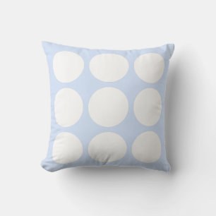 Cojín Decorativo Diseño abstracto de círculos en azul pastel y blan