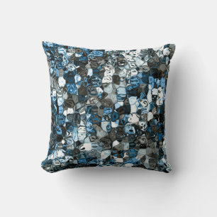 Cojín Decorativo diseño abstracto de cristal azul / mosaico