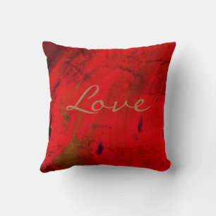 Cojín Decorativo Diseño abstracto de morado rojo de amor moderno