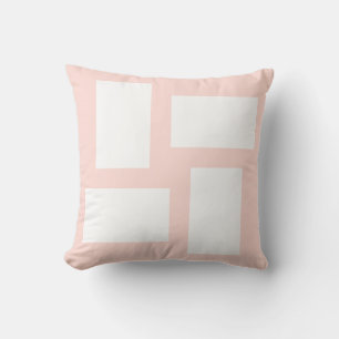 Cojín Decorativo Diseño abstracto de rosa pastel suave y blanco