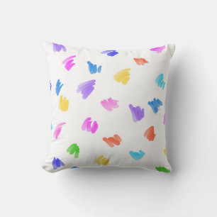 Cojín Decorativo diseño abstracto de trazo de pintura colorido y br