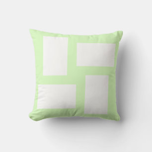 Cojín Decorativo Diseño abstracto de verde lima pastel y blanco