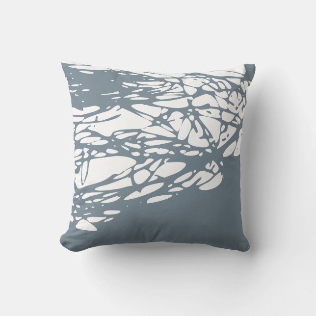 Cojín Decorativo Diseño abstracto en gris y blanco (Anverso)