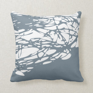 Cojín Decorativo Diseño abstracto en gris y blanco