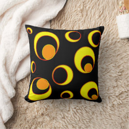 Cojín Decorativo Diseño abstracto moderno, círculos amarillos sobre