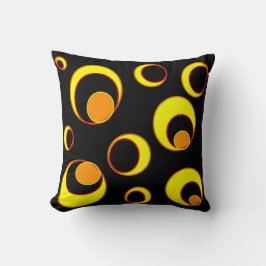 Cojín Decorativo Diseño abstracto moderno, círculos amarillos sobre