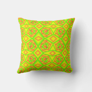 Cojín Decorativo Diseño abstracto ombre de naranja verde cítrico am