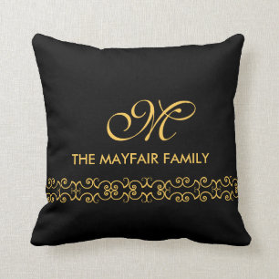 Cojín Decorativo Diseño adornado del monograma de la familia del