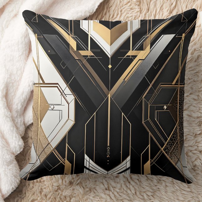Cojín Decorativo Diseño Art Deco Gold Black Geometric Cross (Subido por el creador)