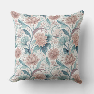 Cojín Decorativo Diseño Artístico de Flores en Remolino Floral Past