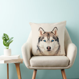 Cojín Decorativo Diseño Artístico de Perro Husky Grande