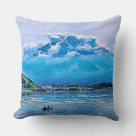 Cojín Decorativo Diseño artístico japonés de acuarela pacífica