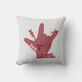 Cojín Decorativo Diseño ASL ILY - Amor Herido Pero Todavía Fuerte