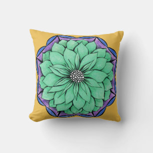 Cojín Decorativo Diseño AZUL del POINSETTIA
