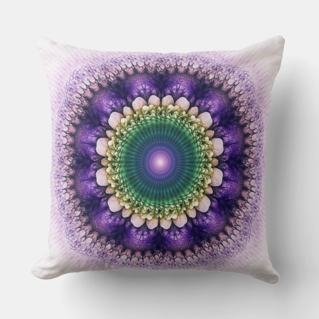 Cojín Decorativo Diseño azul fractal natural (Anverso)