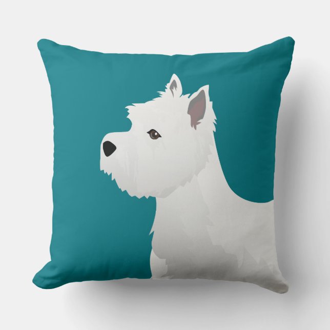 Cojín Decorativo Diseño básico de raza West Highland White Terrier (Anverso)