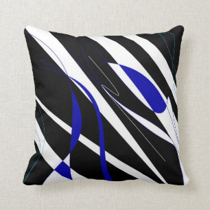 Cojín Decorativo Diseño blanco azul negro