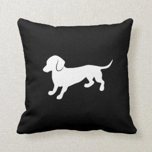 Cojín Decorativo Diseño blanco y negro del Dachshund