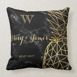 Cojín Decorativo Diseño boda de piñas de oro geométrico moderno