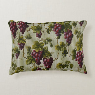 Cojín Decorativo Diseño botánico de uvas antiguas de 1900