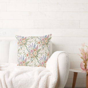 Cojín Decorativo Diseño Botánico Floral Vintage Elegante