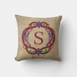 Cojín Decorativo Diseño Celta de Inicial de Monograma Personalizado