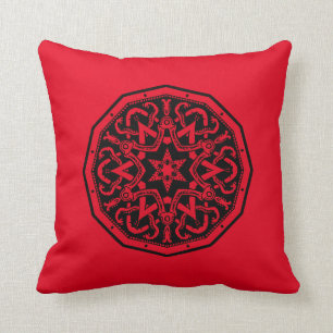 Cojín Decorativo Diseño céltico rojo y negro