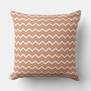Cojín Decorativo Diseño Chevron Naranja y Blanco Vibrante