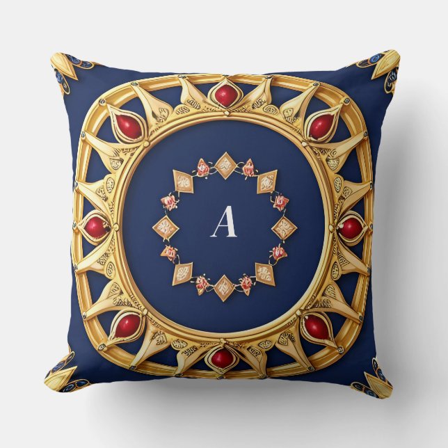 Cojín Decorativo Diseño circular con ornamento (Anverso)