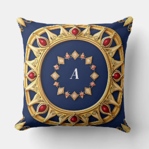 Cojín Decorativo Diseño Circular Dorado Ornamental