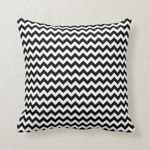 Cojín Decorativo Diseño clásico de cheurón negro y blanco
