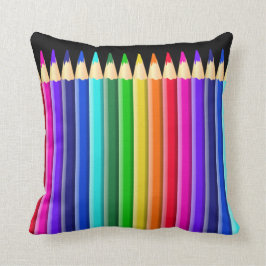 Cojín Decorativo Diseño coloreado arco iris grande del creyón