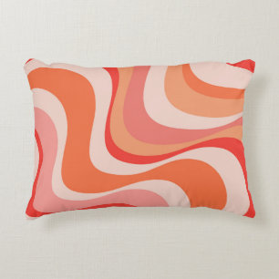 Cojín Decorativo Diseño colorido y moderno de las olas retro
