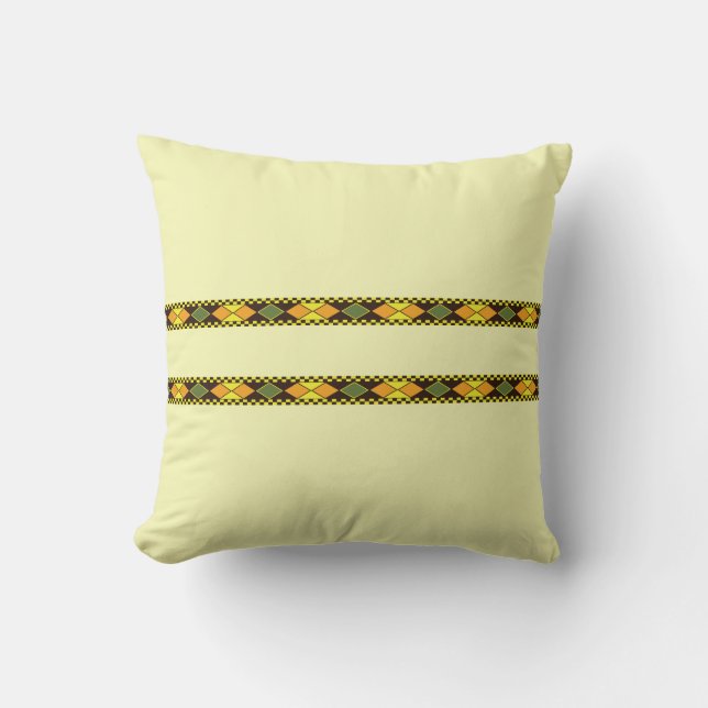 Cojín Decorativo Diseño continuo de naranja amarillo (Anverso)