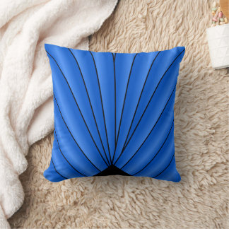 Cojín Decorativo Diseño de abanico Art Deco azul