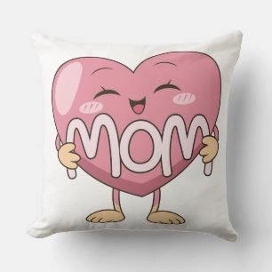 Cojín Decorativo Diseño de abrazo de corazón de mamá Kawaii