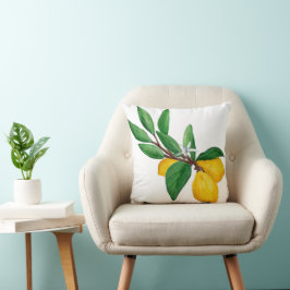 Cojín Decorativo Diseño de Acuarela de Hoja de Limón | Cítrico Fres