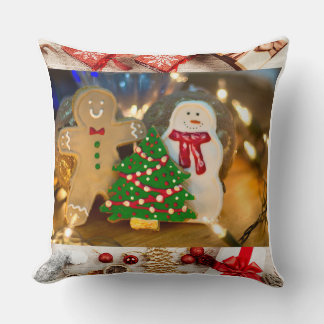 Cojín Decorativo Diseño de adorno de Feliz Navidad y Feliz Año Nuev